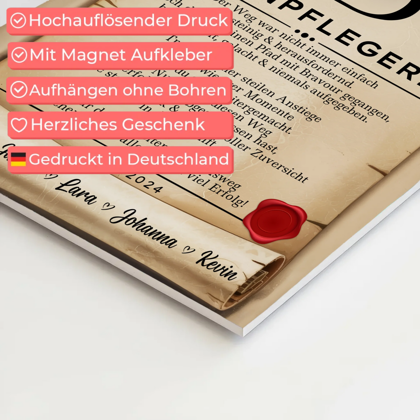 Ausbildungsabschluss Geschenk Altenpflegerin Urkunde Fotoboard