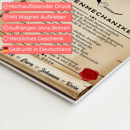 Geschenk Abschluss Ausbildung Anlagenmechanikerin Urkunde Fotoboard Magnetisch