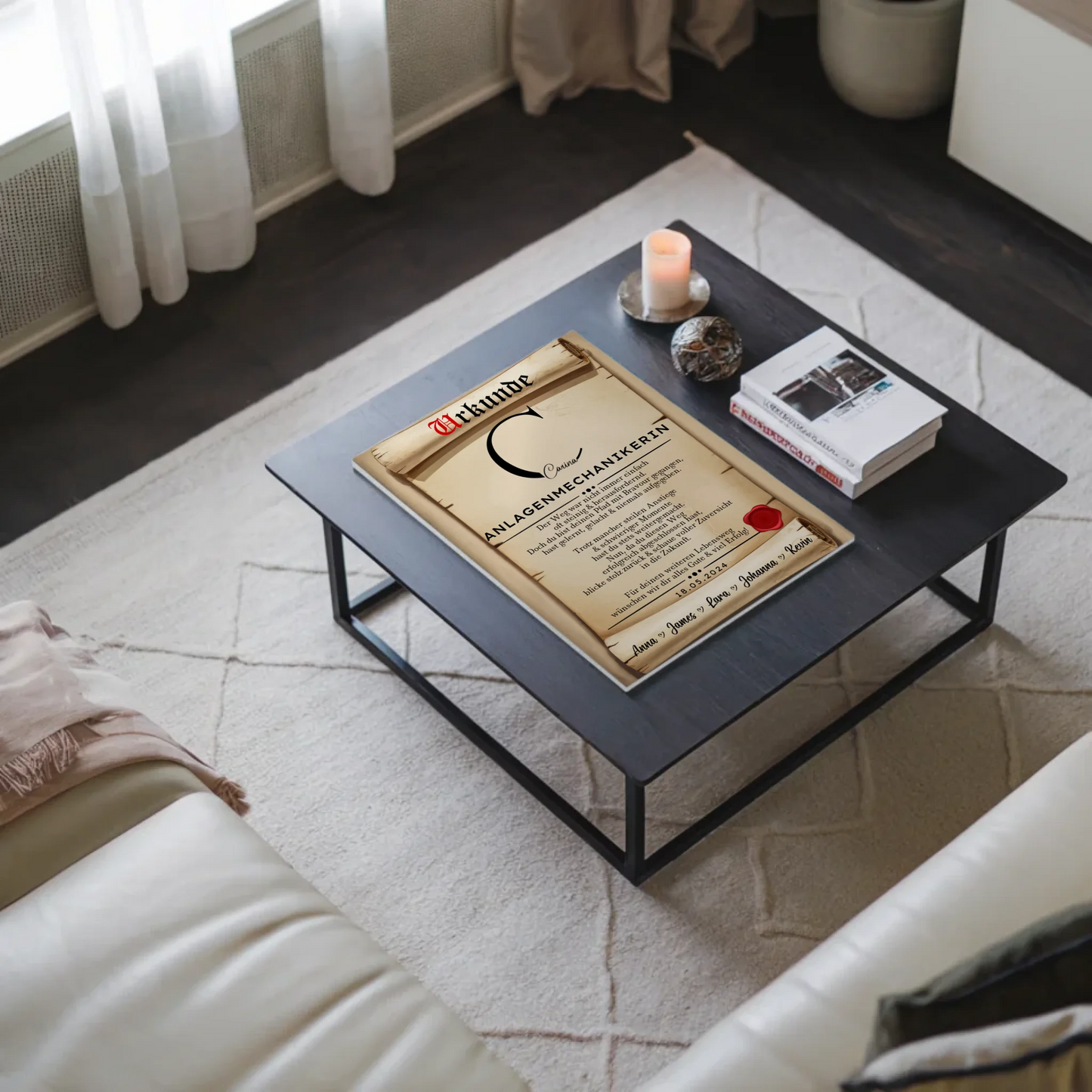 Geschenk Abschluss Ausbildung Anlagenmechanikerin Urkunde Fotoboard Magnetisch