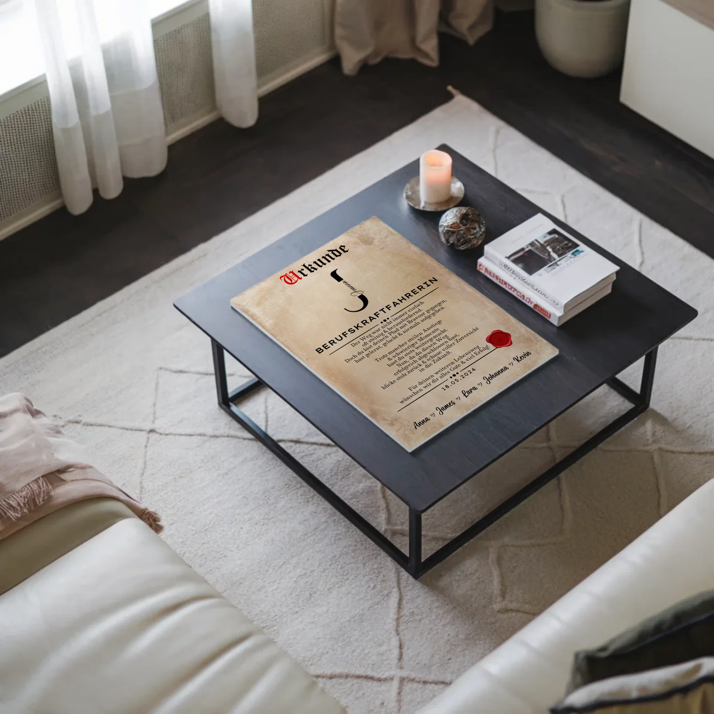 Ausbildungsabschluss Geschenk Berufskraftfahrerin Urkunde Fotoboard Magnet Poster