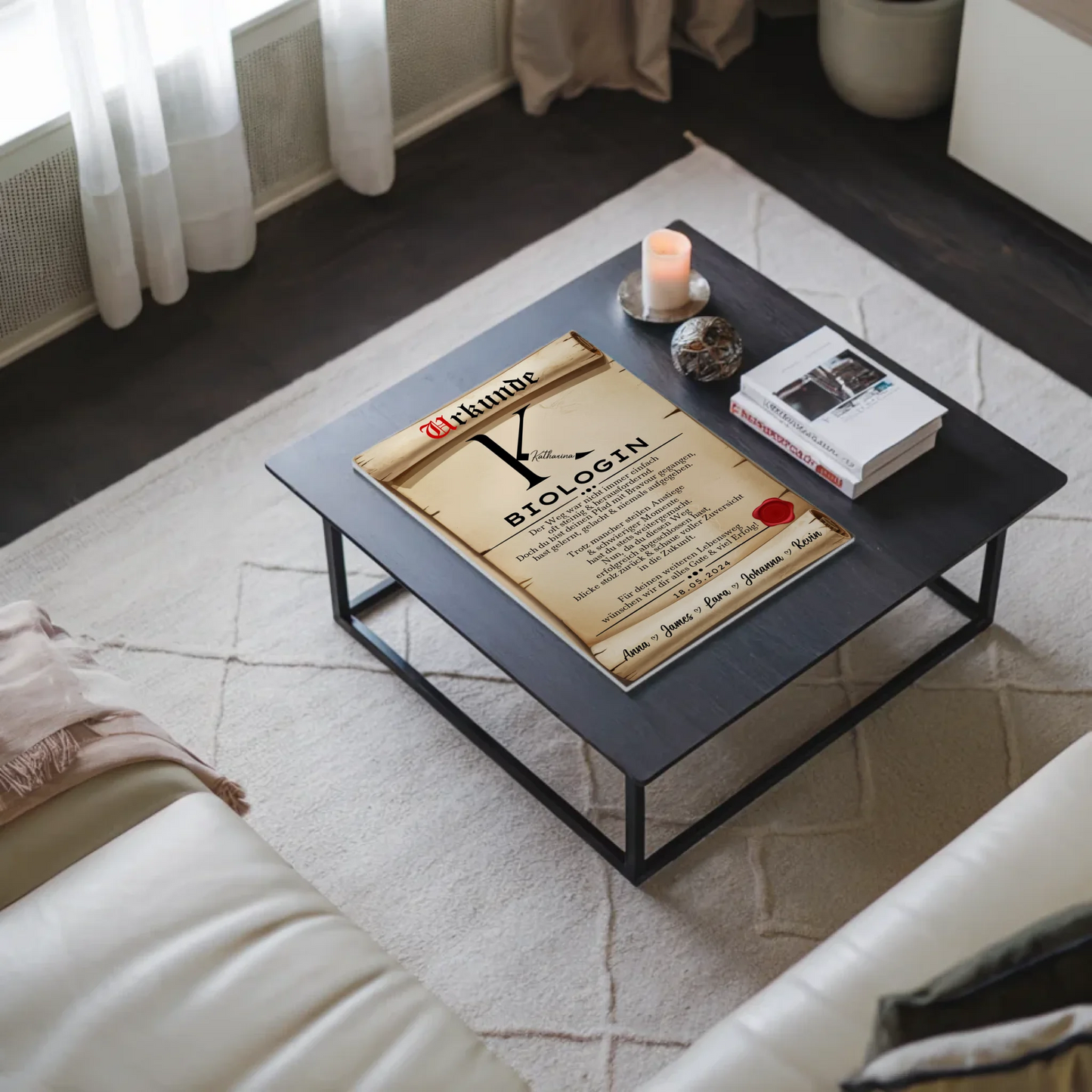 Geschenk Zum Abschluss Ausbildung Biologin Urkunde Magnet Fotoboard