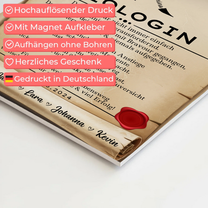 Geschenk Zum Abschluss Ausbildung Biologin Urkunde Magnet Fotoboard