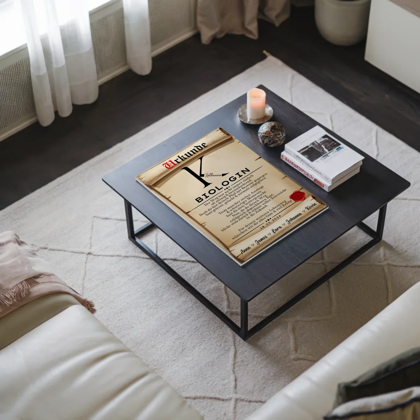 Geschenk Zum Abschluss Ausbildung Biologin Urkunde Magnet Fotoboard