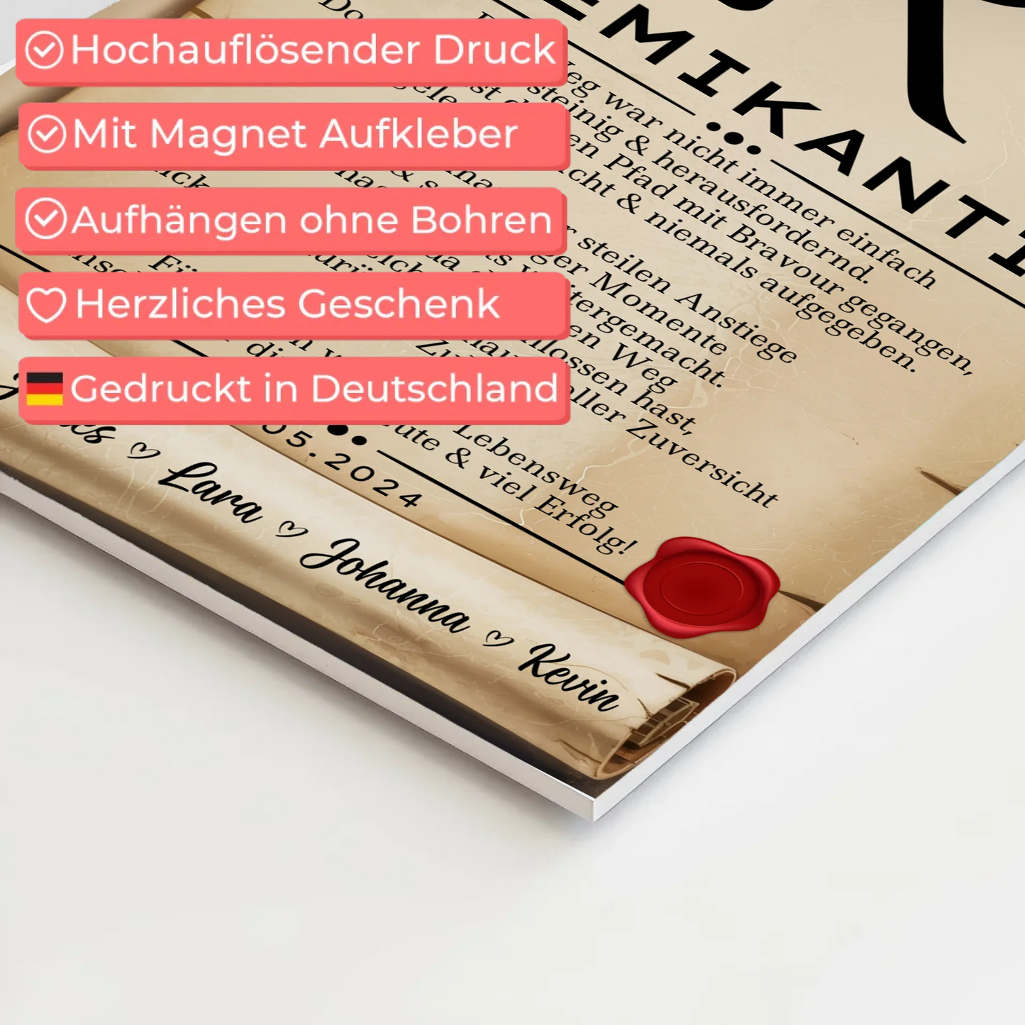 Ausbildungsabschluss Geschenk Chemikantin Urkunde Fotoboard Magnet Poster