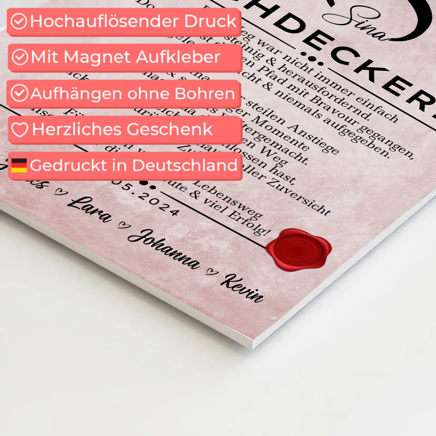 Geschenk Zum Abschluss Ausbildung Dachdeckerin Urkunde Magnet Fotoboard