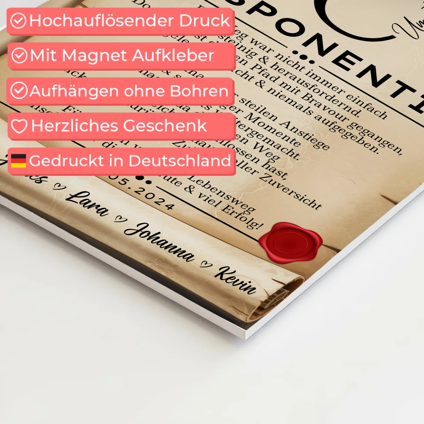 Ausbildungsabschluss Geschenk Disponentin Urkunde Magnet Wandbild Fotoboard