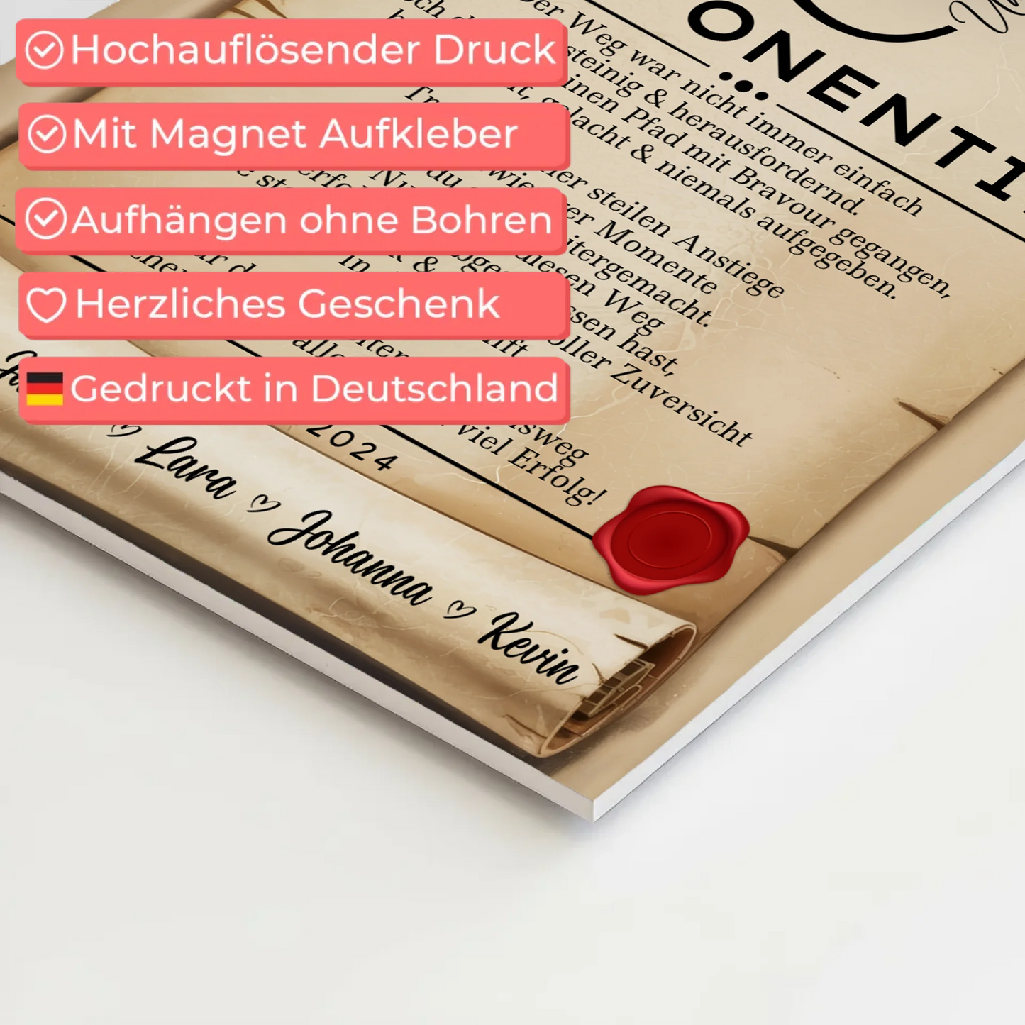 Ausbildungsabschluss Geschenk Disponentin Urkunde Magnet Wandbild Fotoboard