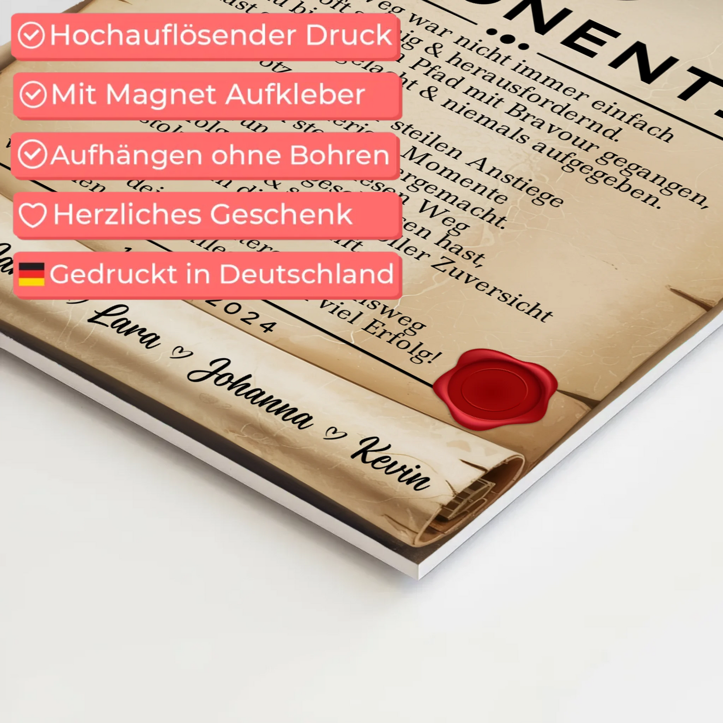 Ausbildungsabschluss Geschenk Disponentin Urkunde Magnet Wandbild Fotoboard