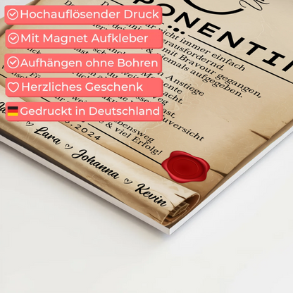 Ausbildungsabschluss Geschenk Disponentin Urkunde Magnet Wandbild Fotoboard