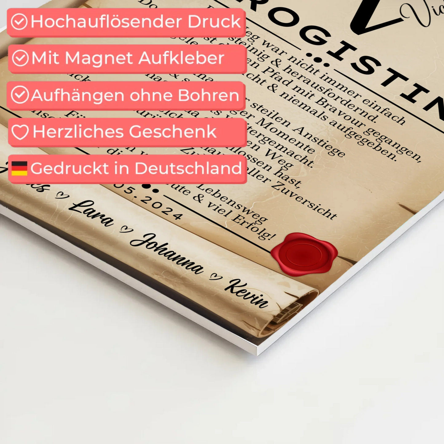 Geschenk Zum Abschluss Ausbildung Drogistin Urkunde Fotoboard