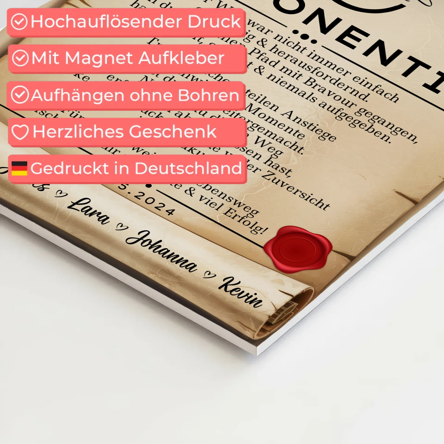 Ausbildungsabschluss Geschenk Disponentin Urkunde Magnet Wandbild Fotoboard