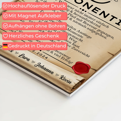 Ausbildungsabschluss Geschenk Disponentin Urkunde Magnet Wandbild Fotoboard