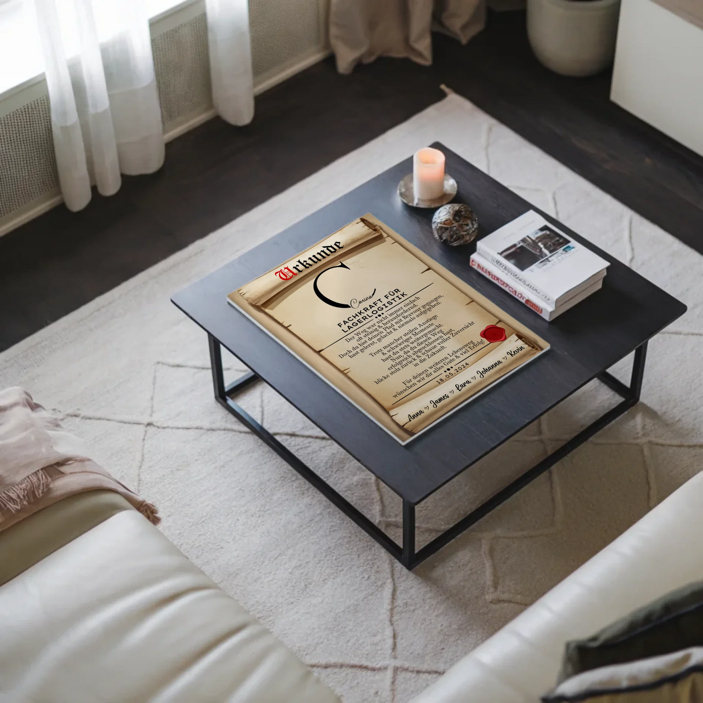 Ausbildungsabschluss Geschenk Fachkraft für Lagerlogistik Urkunde Magnet Wandbild Fotoboard