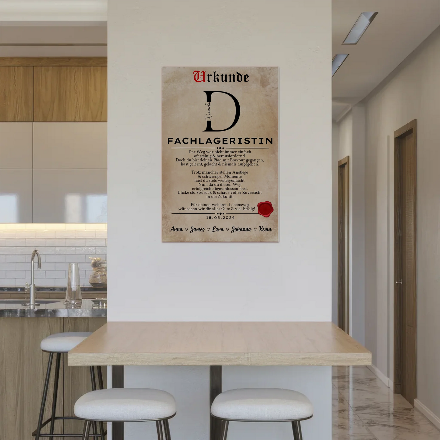 Geschenk Zum Abschluss Ausbildung Fachlageristin Urkunde Fotoboard
