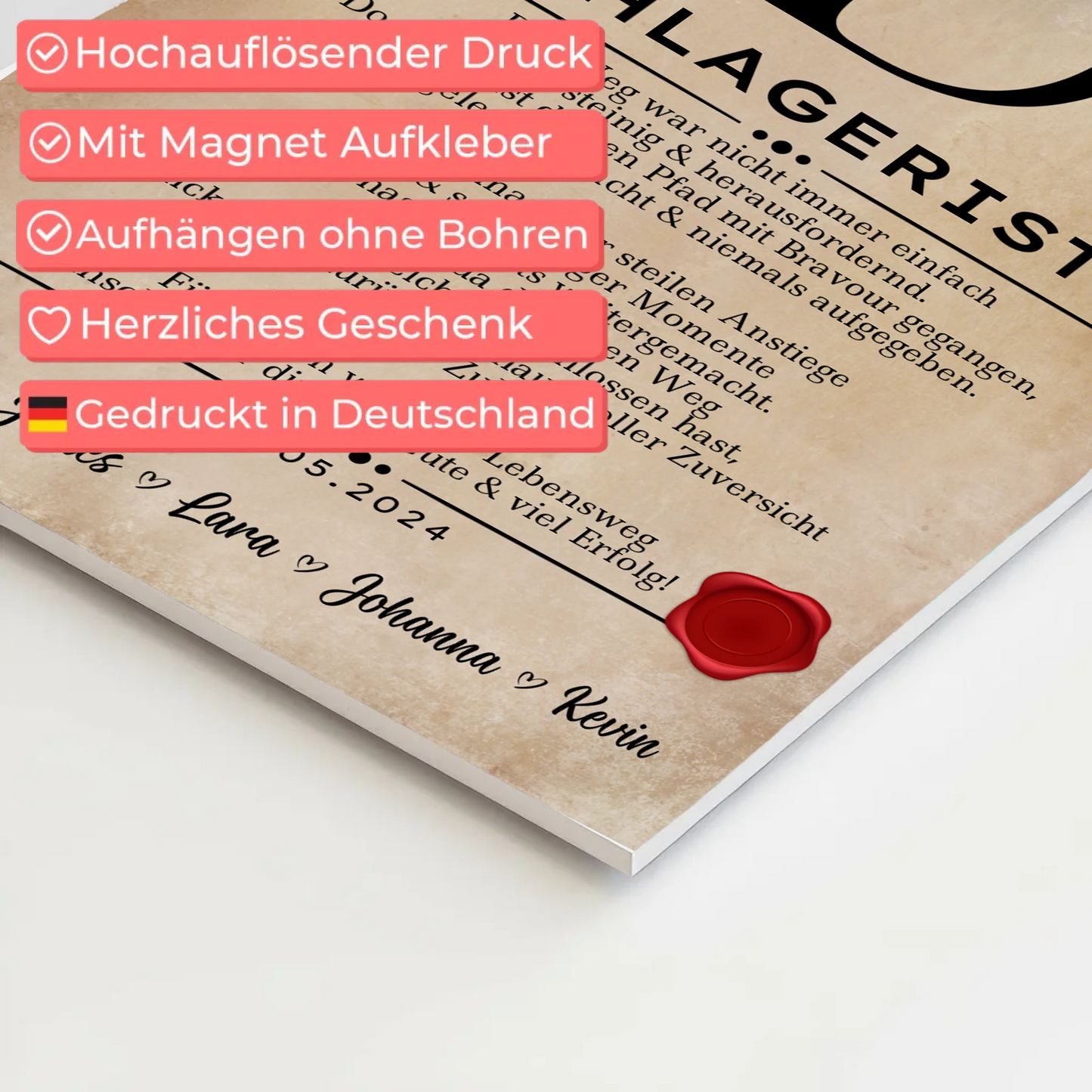 Geschenk Zum Abschluss Ausbildung Fachlageristin Urkunde Fotoboard