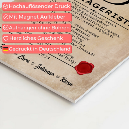 Geschenk Zum Abschluss Ausbildung Fachlageristin Urkunde Fotoboard