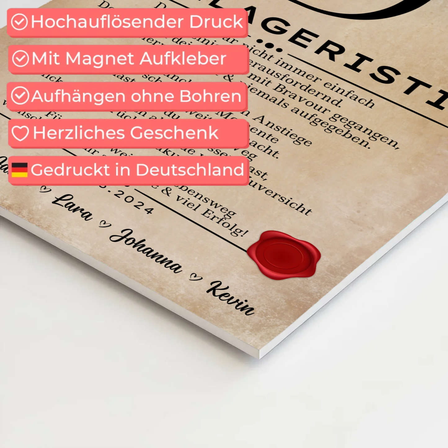 Geschenk Zum Abschluss Ausbildung Fachlageristin Urkunde Fotoboard