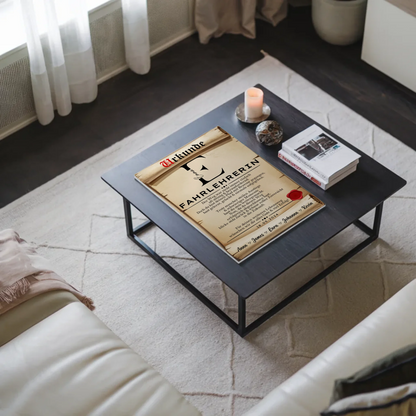 Geschenk Abschluss Ausbildung Fahrlehrerin Urkunde Fotoboard Magnetisch