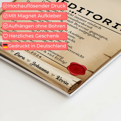 Ausbildungsabschluss Geschenk Filmeditorin Urkunde Fotoboard Magnet Poster