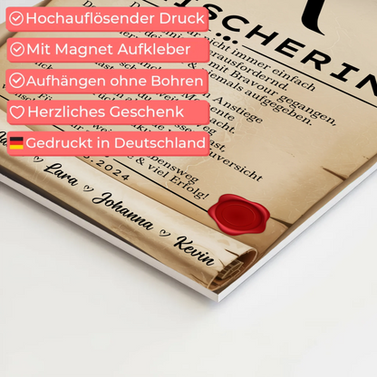 Geschenk Zum Abschluss Ausbildung Fleischerin Urkunde Fotoboard