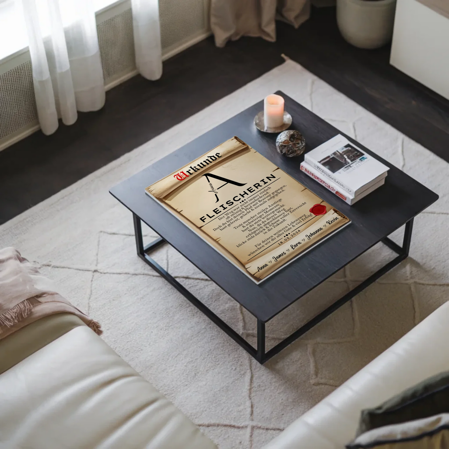 Geschenk Zum Abschluss Ausbildung Fleischerin Urkunde Fotoboard