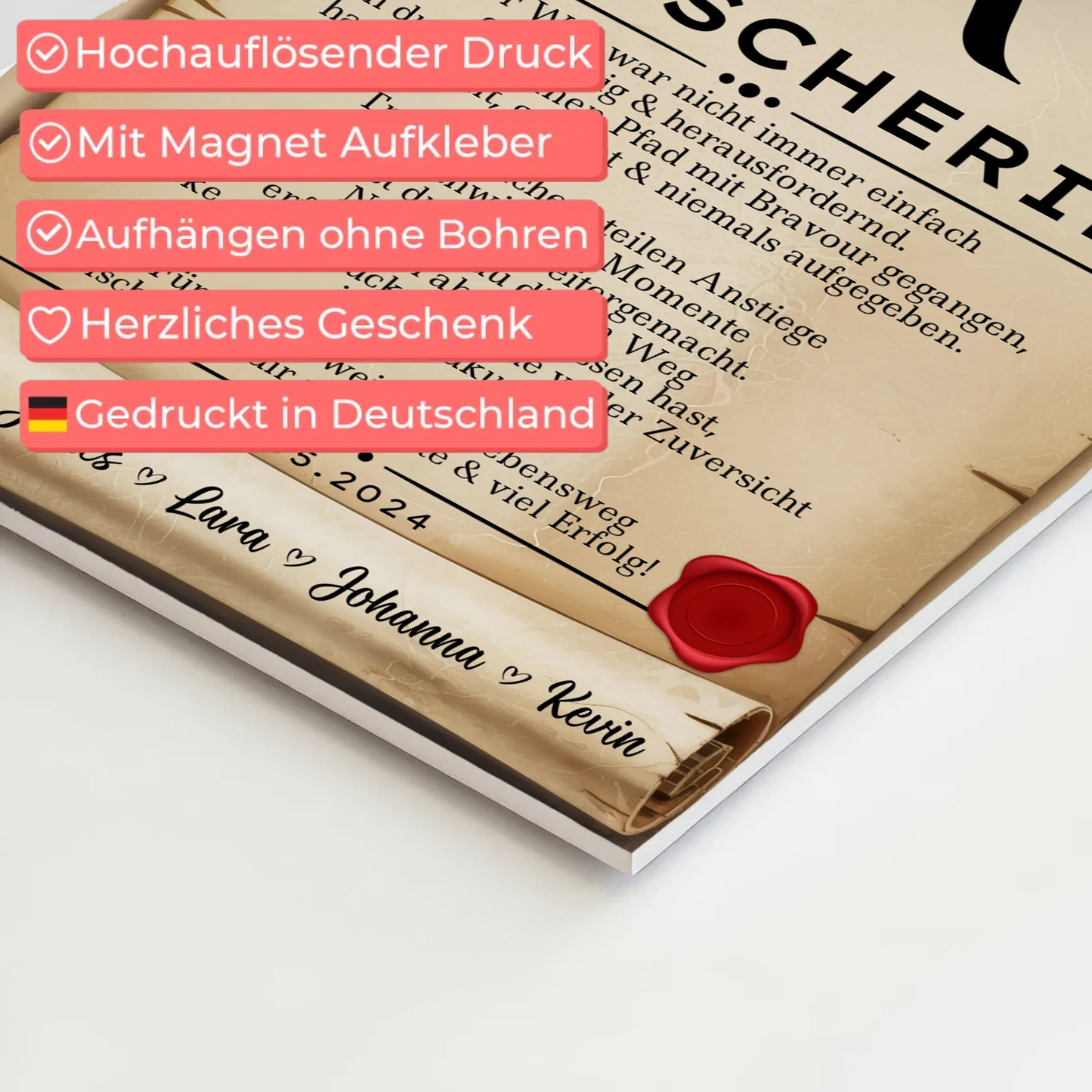 Geschenk Zum Abschluss Ausbildung Fleischerin Urkunde Fotoboard