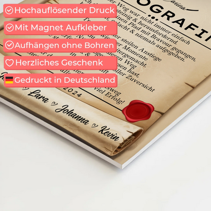 Ausbildungsabschluss Geschenk Fotografin Urkunde Fotoboard Magnet Poster