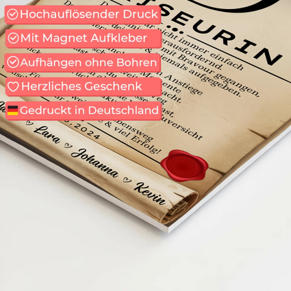 Geschenk Zum Abschluss Ausbildung Friseurin Urkunde Magnet Fotoboard