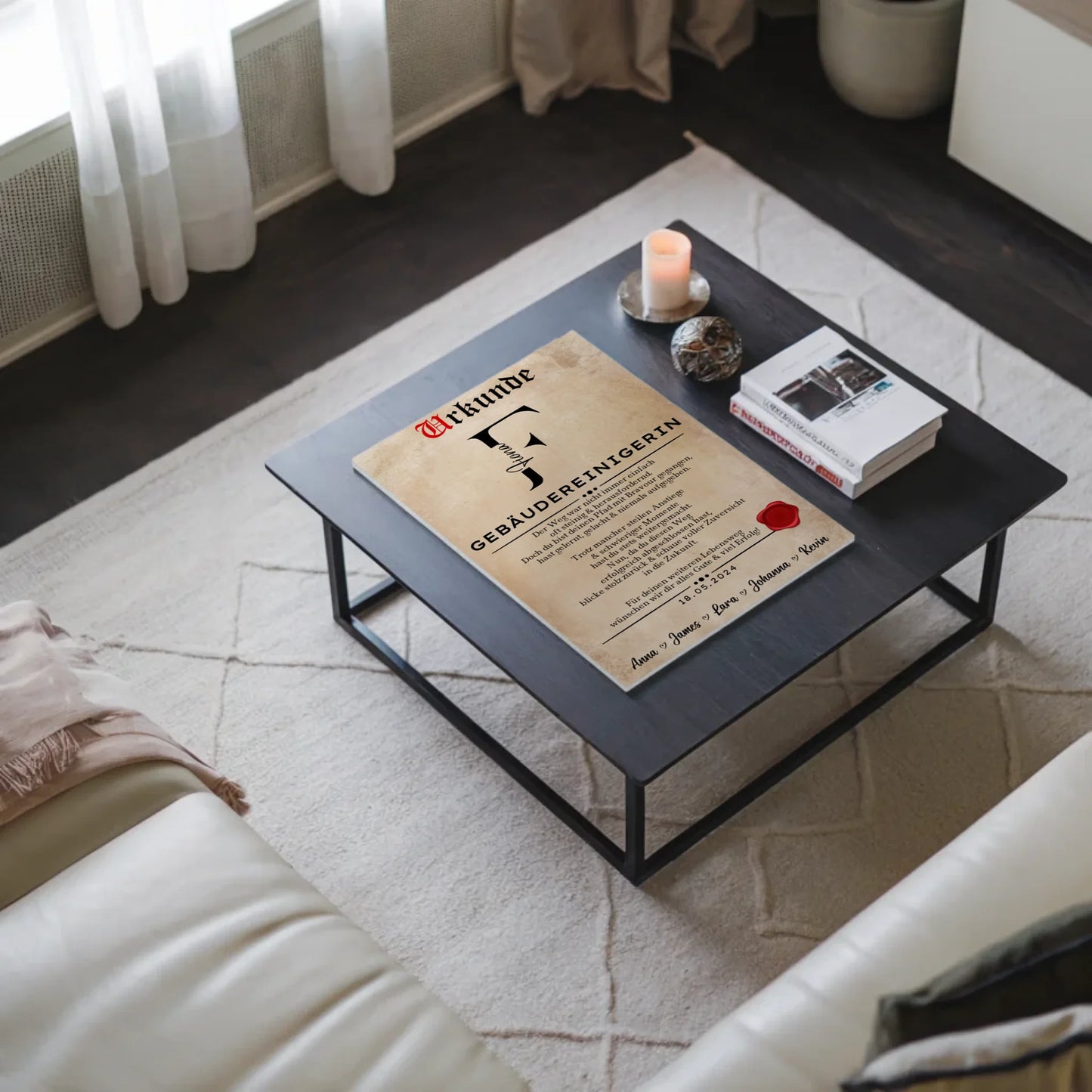 Ausbildungsabschluss Geschenk Gebäudereinigerin Urkunde Magnet Wandbild Fotoboard