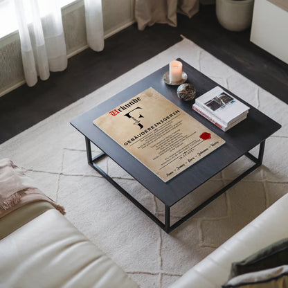 Ausbildungsabschluss Geschenk Gebäudereinigerin Urkunde Magnet Wandbild Fotoboard