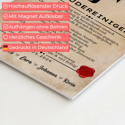 Ausbildungsabschluss Geschenk Gebäudereinigerin Urkunde Magnet Wandbild Fotoboard