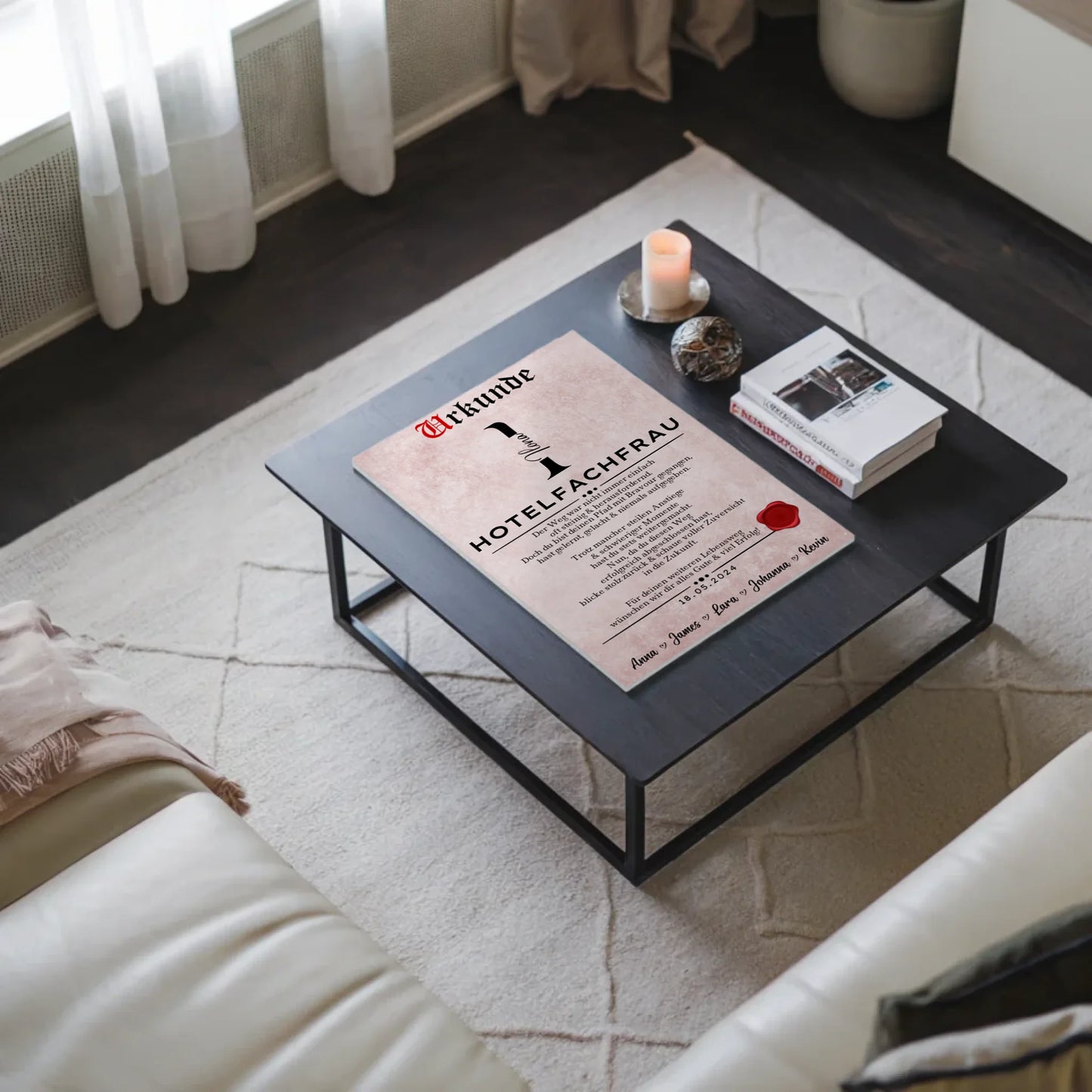 Ausbildungsabschluss Geschenk Hotelfachfrau Urkunde Fotoboard Magnet Poster