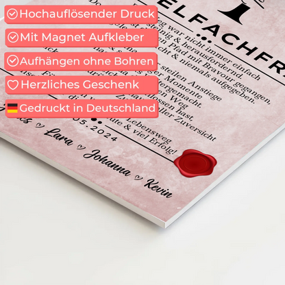 Ausbildungsabschluss Geschenk Hotelfachfrau Urkunde Fotoboard Magnet Poster