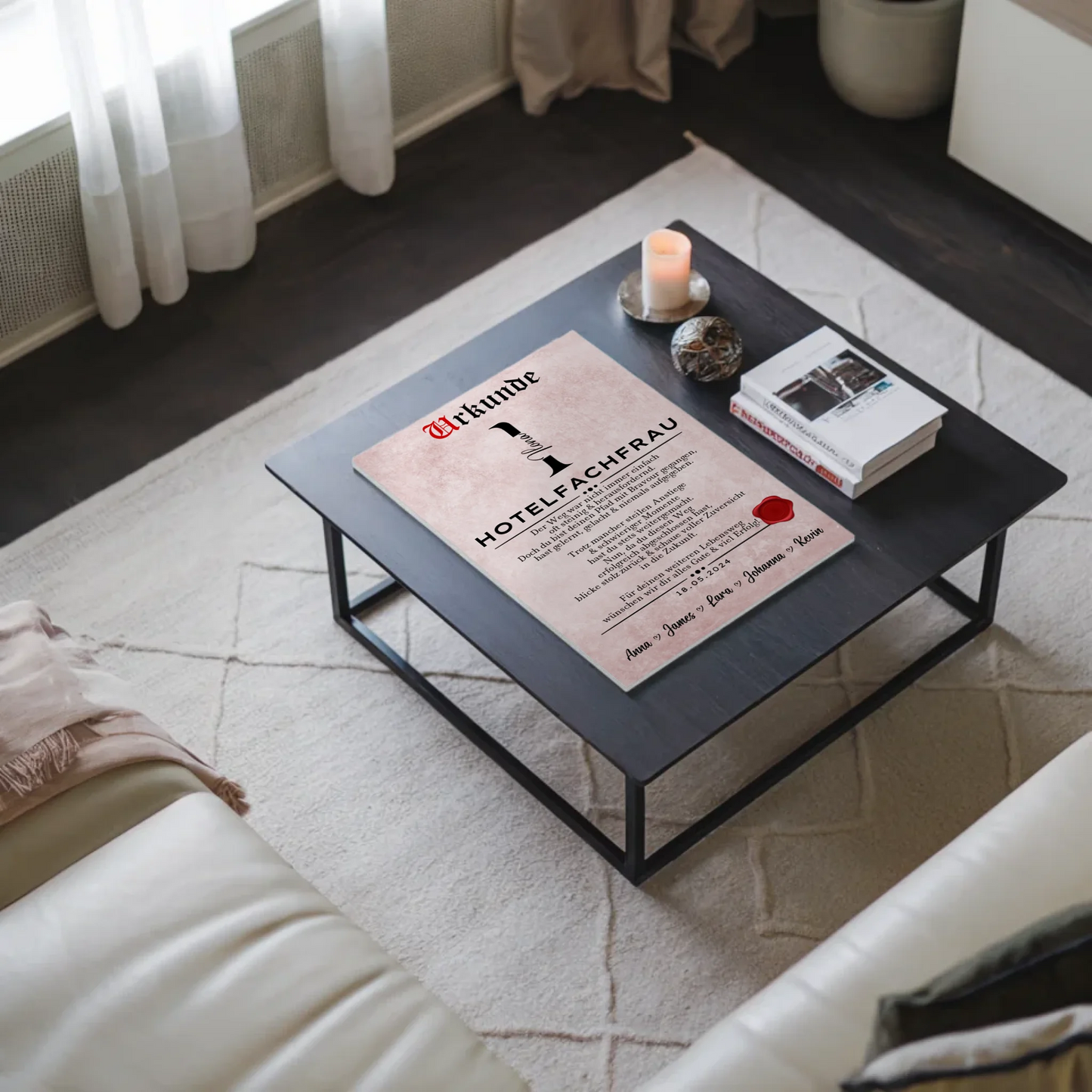 Ausbildungsabschluss Geschenk Hotelfachfrau Urkunde Fotoboard Magnet Poster