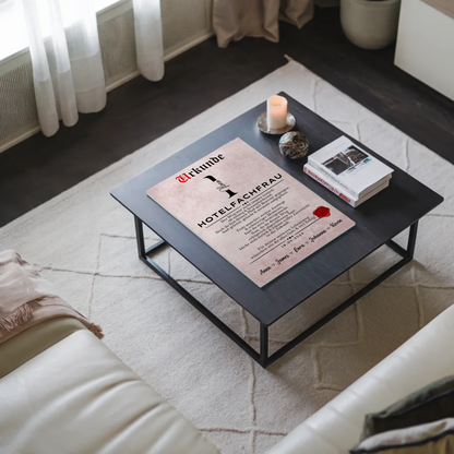 Ausbildungsabschluss Geschenk Hotelfachfrau Urkunde Fotoboard Magnet Poster