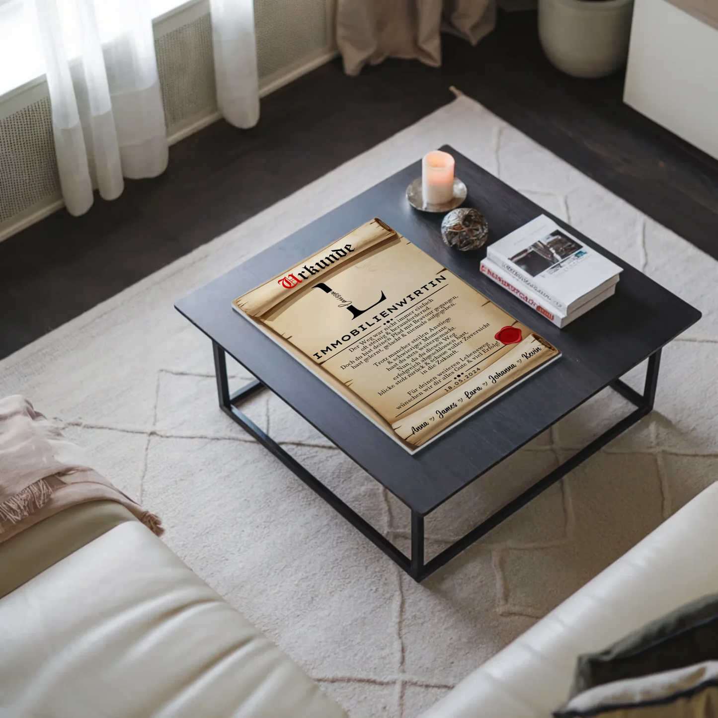 Ausbildungsabschluss Geschenk Immobilienwirtin Urkunde Magnet Wandbild Fotoboard