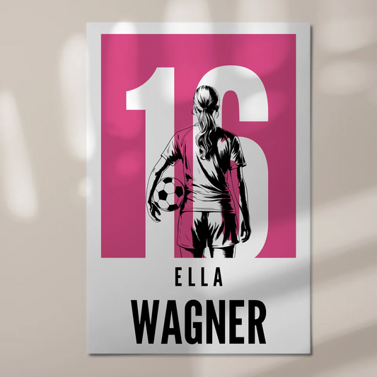 Personalisiertes Fotoboard Magnetisch Fußball Fußballerin Geschenk für Tocher Mama Tante Freundin