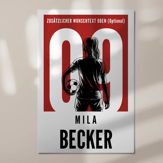 Magnetisches Fotoboard Personalisiert Fußball Fußballerin Geschenk für Tocher Freundin