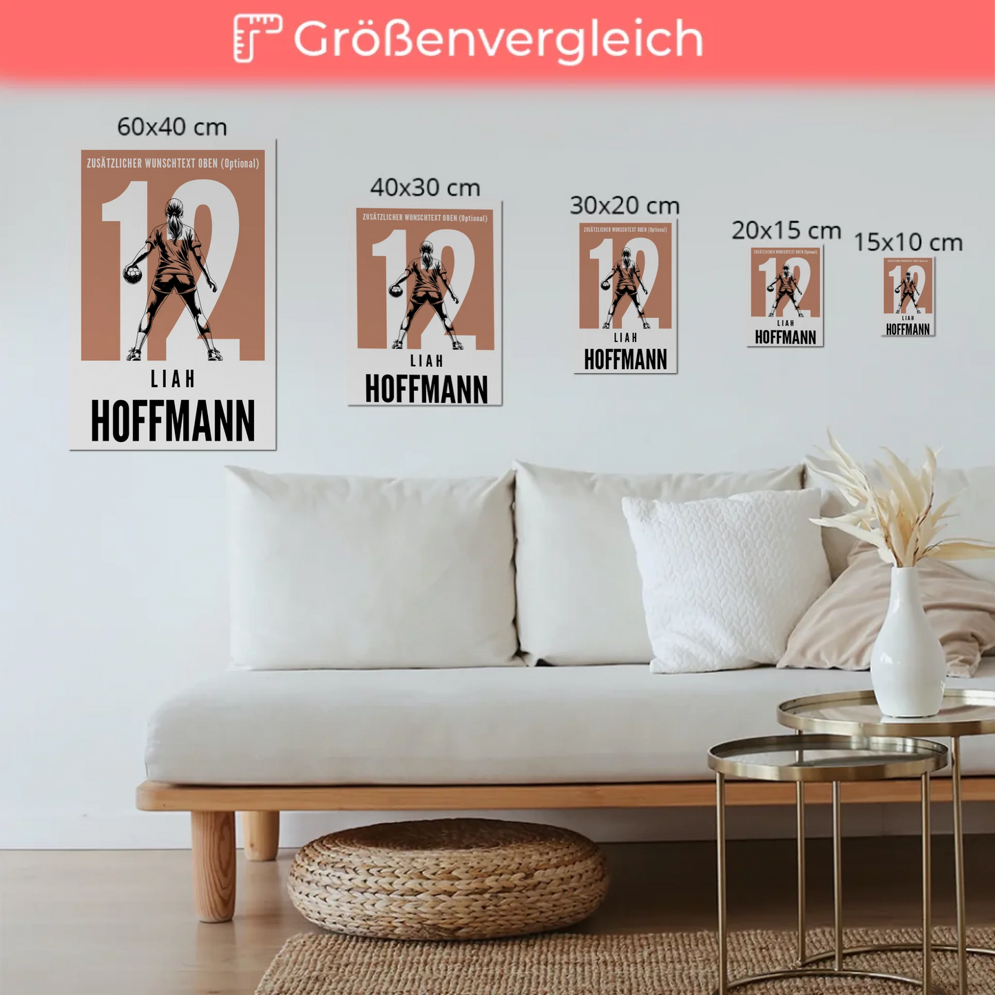 Fotoboard Personalisiertes Wandbild Handball Handballerin Geschenk für Mädchen Turnier