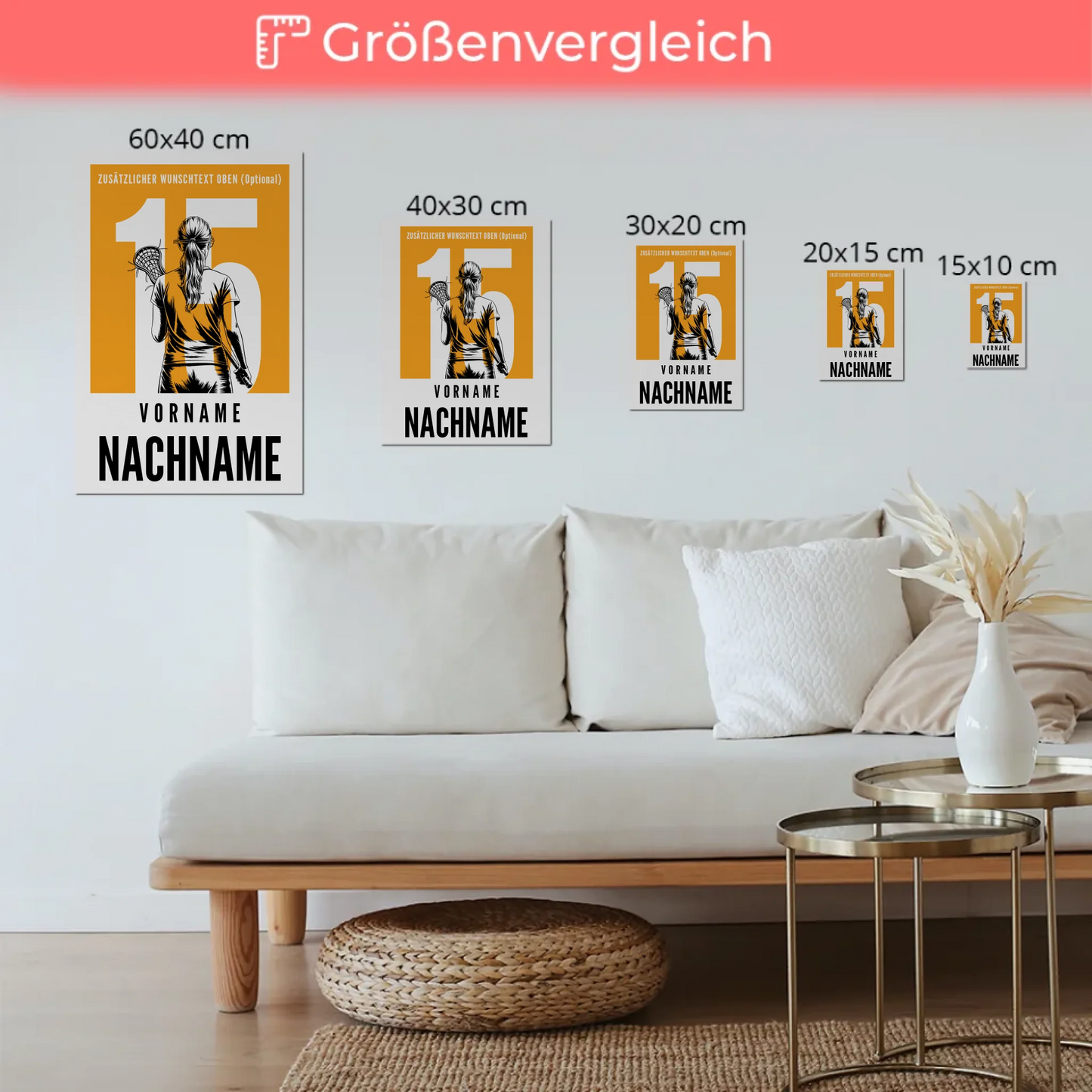 Magnetisches Fotoboard Personalisiert Lacrosse Lacrossespielerin Geschenk für Tocher Mama Tante Freundin