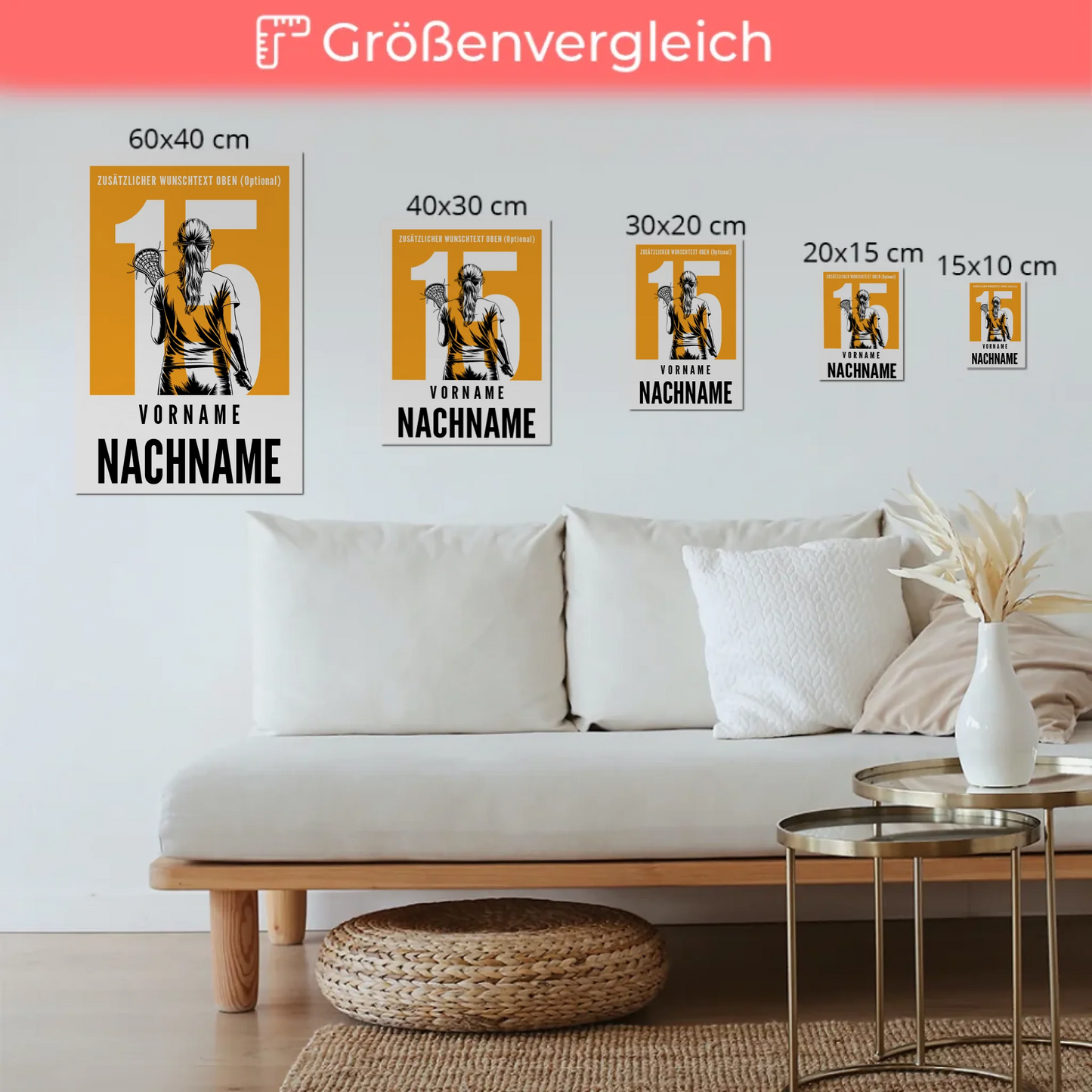 Magnetisches Fotoboard Personalisiert Lacrosse Lacrossespielerin Geschenk für Tocher Mama Tante Freundin