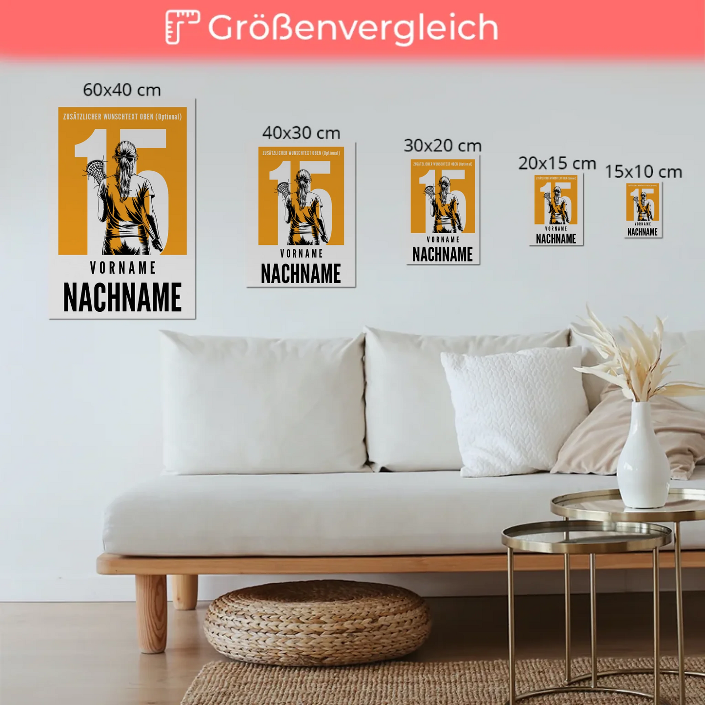 Magnetisches Fotoboard Personalisiert Lacrosse Lacrossespielerin Geschenk für Tocher Mama Tante Freundin