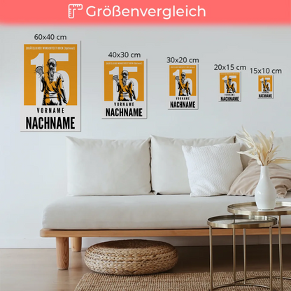 Magnetisches Fotoboard Personalisiert Lacrosse Lacrossespielerin Geschenk für Tocher Mama Tante Freundin