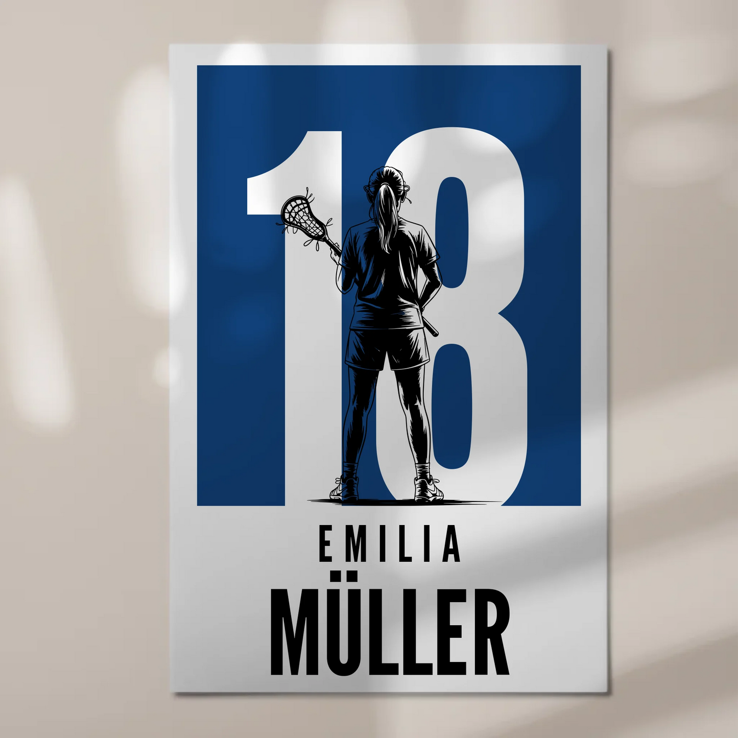 Sport Fotoboard Magnetisches Wandbild Lacrosse Lacrossespielerin Geschenk für Tocher Freundin