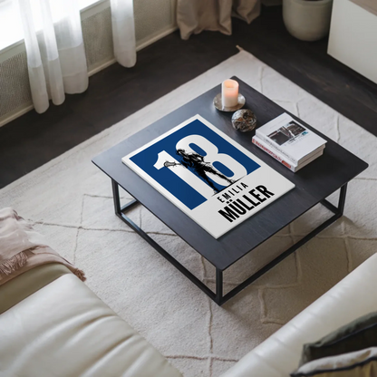 Sport Fotoboard Magnetisches Wandbild Lacrosse Lacrossespielerin Geschenk für Tocher Freundin