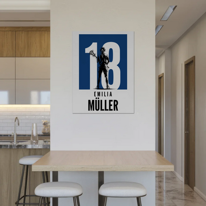 Sport Fotoboard Magnetisches Wandbild Lacrosse Lacrossespielerin Geschenk für Tocher Freundin