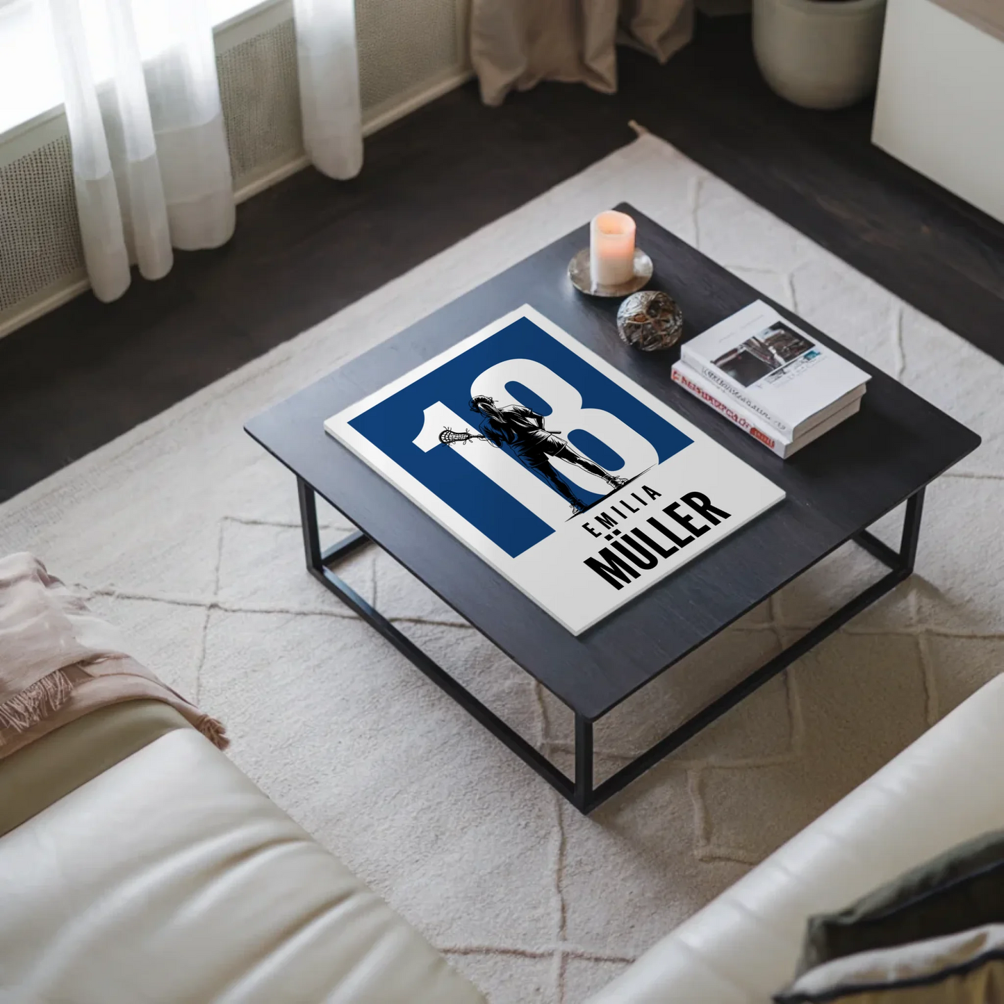 Sport Fotoboard Magnetisches Wandbild Lacrosse Lacrossespielerin Geschenk für Tocher Freundin