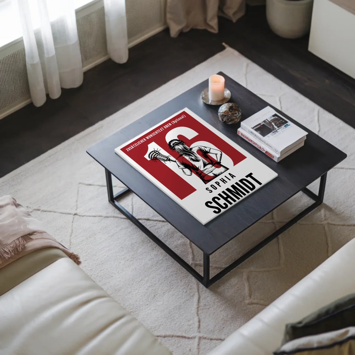 Fotoboard Personalisiertes Wandbild Lacrosse Lacrossespielerin Geschenk für Tochter