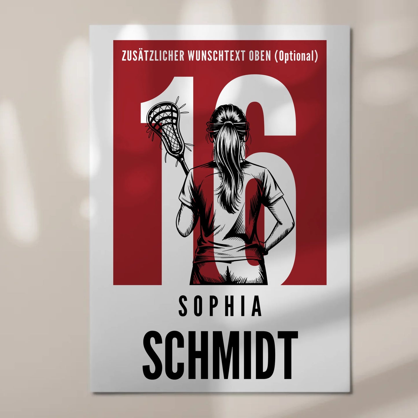 Fotoboard Personalisiertes Wandbild Lacrosse Lacrossespielerin Geschenk für Tochter