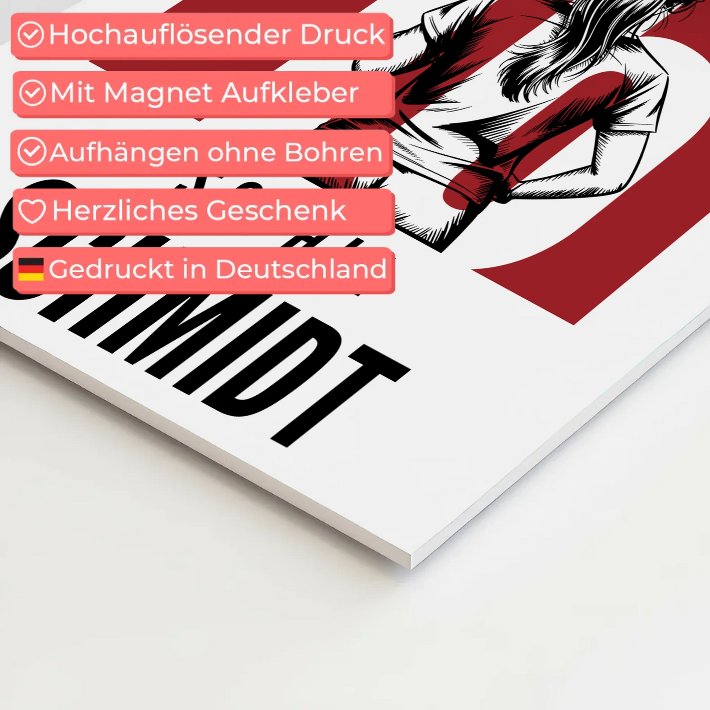 Fotoboard Personalisiertes Wandbild Lacrosse Lacrossespielerin Geschenk für Tochter